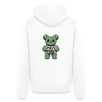 Cactus Hug Bear - Unisex Premium Bio Zip Hoodie - Weiß - Hinten - Thijin (182cm)