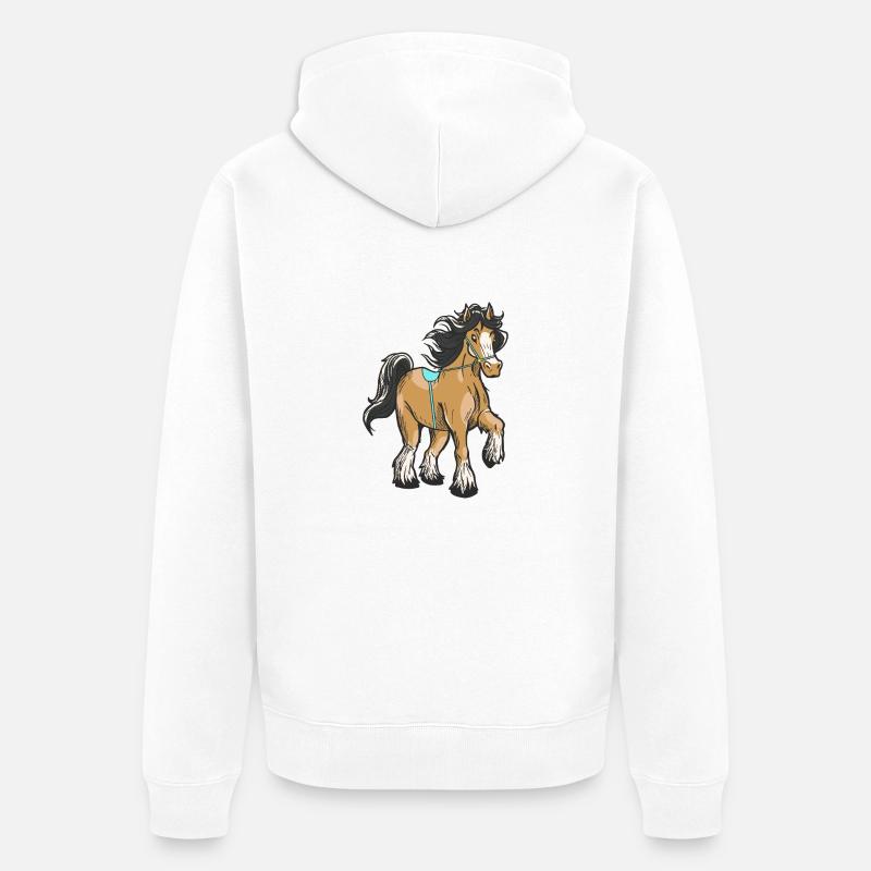 Cavalier D’équitation Cavalier Enfant Poney - Veste à capuche bio Premium Unisexe - blanc