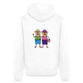 Peanut Couple Husband Wife Together - Unisex Premium Organic Zip Hoodie - white - Back - Thijin (182cm)