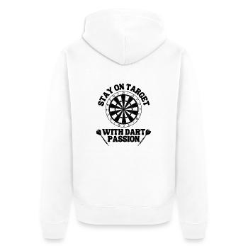 Dart Spruch Geschenk Dartpfeil Spieler Dartsport - Unisex Premium Bio Zip Hoodie - Weiß - Hinten - Thijin (182cm)