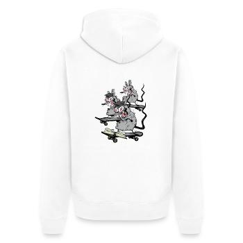 Skaters, Rats, Students, University, School, Skating, Kids - Unisex Premium Organic Zip Hoodie - white - Back - Thijin (182cm)