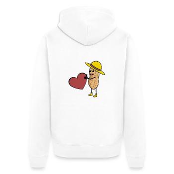 Peanut Dream Man Man Guy Single Heart - Unisex Premium Organic Zip Hoodie - white - Back - Thijin (182cm)