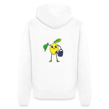 Lemon Fruit Fruit Gardener Watering Can Garden - Unisex Premium Organic Zip Hoodie - white - Back - Thijin (182cm)