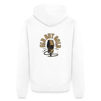 Old but Gold Singer Mikrofon Musiker - Unisex Premium Bio Zip Hoodie - Weiß - Hinten - Thijin (182cm)