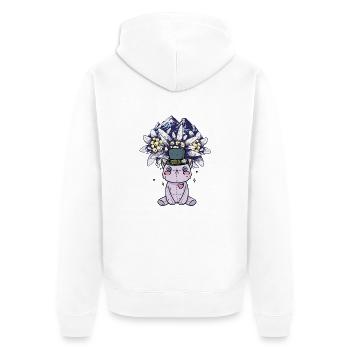 Alpes Montagnes Montagnes Nature Fleurs Nature Amoureux de la Nature - Veste à capuche bio Premium Unisexe - blanc - Dos - Thijin (182cm)