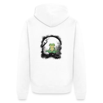 Frog frogs meditation meditation forest dwellers - Unisex Premium Organic Zip Hoodie - white - Back - Thijin (182cm)