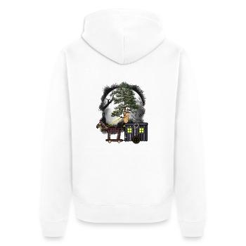 Halloween Voyage Cacahuète Calèche Forêt Nature - Veste à capuche bio Premium Unisexe - blanc - Dos - Thijin (182cm)