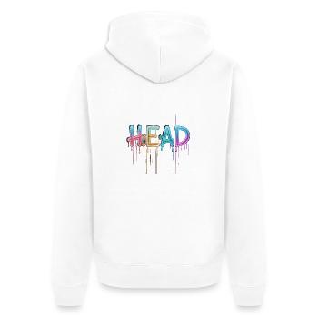 Creative Colorful Dripping Head Graphic - Unisex Premium Bio Zip Hoodie - Weiß - Hinten - Thijin (182cm)