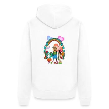 Peanut Farmer Farmers Germany Flags Vegetables - Unisex Premium Organic Zip Hoodie - white - Back - Thijin (182cm)