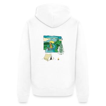 Peanut Camping Boats Nature Lovers Nature Camping - Unisex Premium Organic Zip Hoodie - white - Back - Thijin (182cm)
