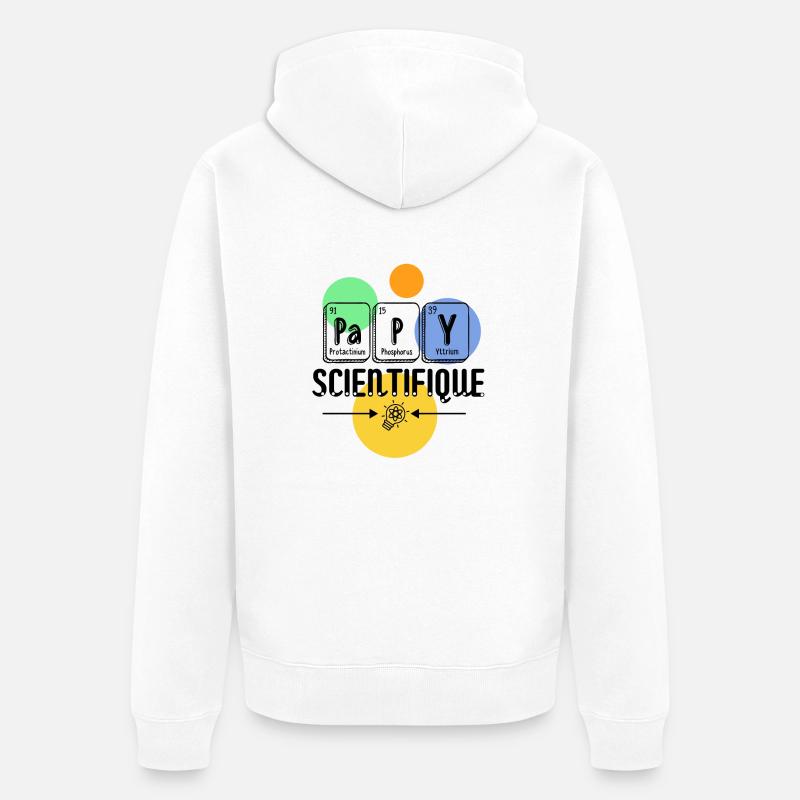 Papy scientifique - Veste à capuche bio Premium Unisexe - blanc