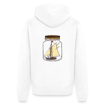 Voilier Navigation Message Dans Une Bouteille Salutations Chat - Veste à capuche bio Premium Unisexe - blanc - Dos - Thijin (182cm)