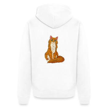 Luna chat - Veste à capuche bio Premium Unisexe - blanc - Dos - Thijin (182cm)
