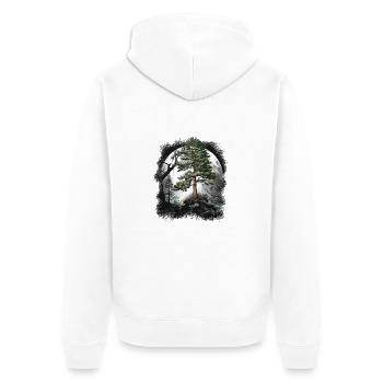 Forest Nature Nature Lover Trees Tree - Unisex Premium Organic Zip Hoodie - white - Back - Thijin (182cm)