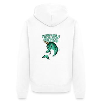 Floss Like A Bossy T-Shirt Flossing Dance Narwhal - Veste à capuche bio Premium Unisexe - blanc - Dos - Thijin (182cm)