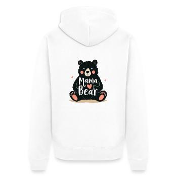 MAMA BEAR - Unisex Premium Organic Zip Hoodie - white - Back - Thijin (182cm)