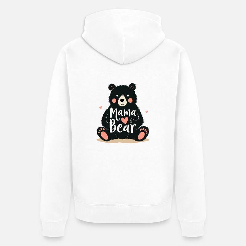 MAMAN OURS - Veste à capuche bio Premium Unisexe - blanc