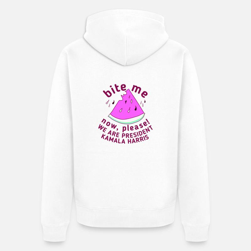 Kamala Harris, Présidente, Watermelon - Veste à capuche bio Premium Unisexe - blanc