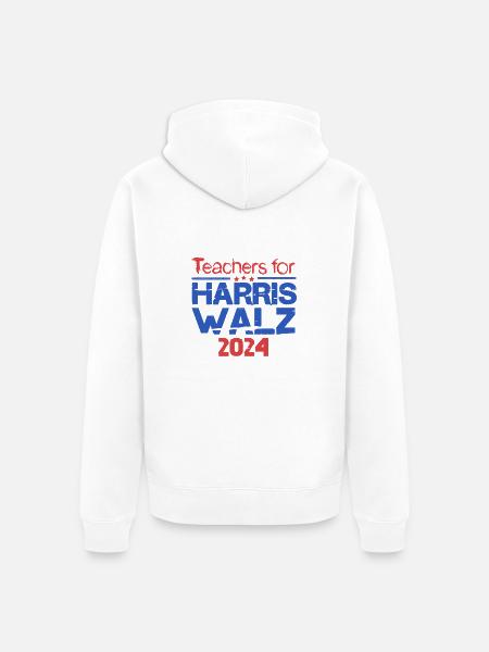 Enseignant pour Harris Walz 2024 - Veste à capuche bio Premium Unisexe - blanc