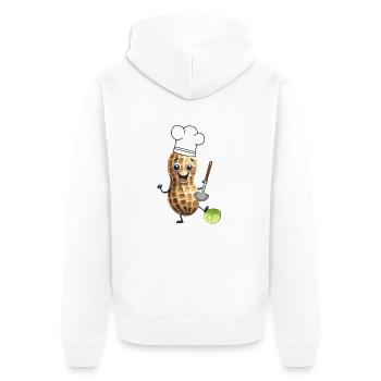 Cacahuète Cuisinier Cuisiniers Chou Légumes - Veste à capuche bio Premium Unisexe - blanc - Dos - Thijin (182cm)
