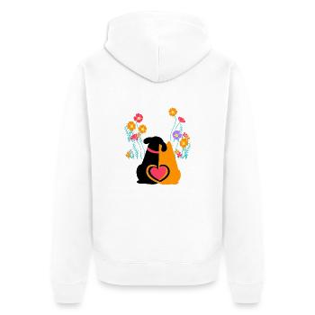 chien, chat, jardin, amour, nature, amoureux de la nature - Veste à capuche bio Premium Unisexe - blanc - Dos - Thijin (182cm)