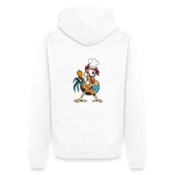 Poulet Coq Cuisinier Cuisiniers Cuisinier Arts culinaires Cuisinier loisir - Veste à capuche bio Premium Unisexe - blanc - Dos - Thijin (182cm)