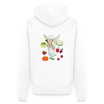 Angel Heavenly Cooking Vegetables Cooking Chefs - Unisex Premium Organic Zip Hoodie - white - Back - Thijin (182cm)