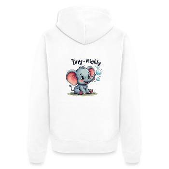 ELEFANT - Unisex Premium Bio Zip Hoodie - Weiß - Hinten - Thijin (182cm)