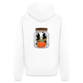 Kochkunst Oktober Frosch Kürbis Küche Köche Köchin - Unisex Premium Bio Zip Hoodie - Weiß - Hinten - Thijin (182cm)