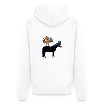 Halloween Vampire Peanut Horse Horse Nut - Unisex Premium Organic Zip Hoodie - white - Back - Thijin (182cm)