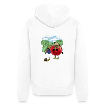 Tomate Gärtner Garten Schnecke Hobbygärtner Kind - Unisex Premium Bio Zip Hoodie - Weiß - Hinten - Thijin (182cm)