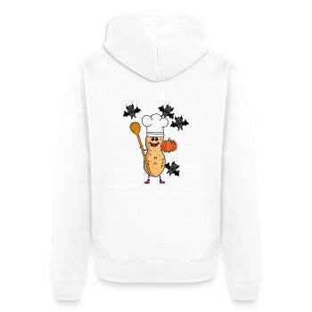 Cacahuètes Cacahuètes Cuisine Chefs Cuisine d’Halloween - Veste à capuche bio Premium Unisexe - blanc - Dos - Thijin (182cm)