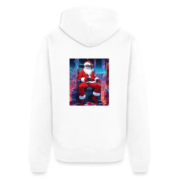 WeihnachtsmannGeschenk Frau, Mann, Humorvolles T-Shirt - Unisex Premium Bio Zip Hoodie - Weiß - Hinten - Thijin (182cm)