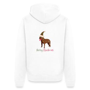 Bouledogue américain, Bully, Noël, Noël - Veste à capuche bio Premium Unisexe - blanc - Dos - Thijin (182cm)