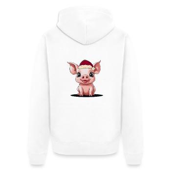 Nikolaus Weihnachtsmann Xmas Christmas - Unisex Premium Bio Zip Hoodie - Weiß - Hinten - Thijin (182cm)