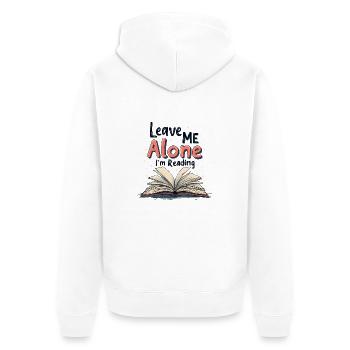 DAS UNIVERSUM IM INNEREN - Unisex Premium Bio Zip Hoodie - Weiß - Hinten - Thijin (182cm)