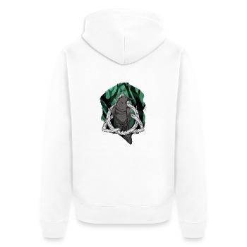 Forest Raven Raven Crow Crow Mystical Bird - Unisex Premium Organic Zip Hoodie - white - Back - Thijin (182cm)