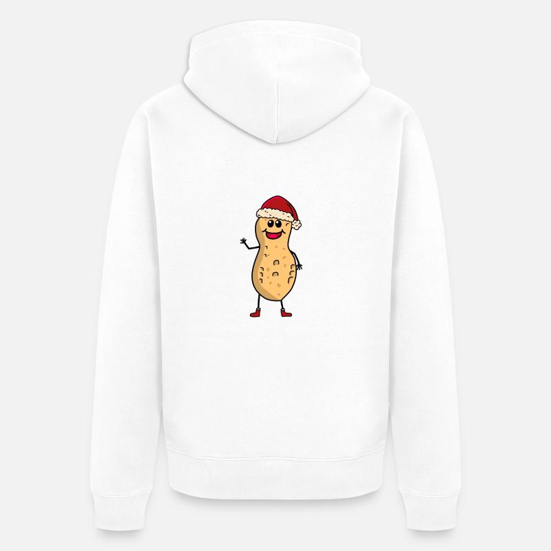 mignon cacahuète nain Père Noël - Veste à capuche bio Premium Unisexe - blanc