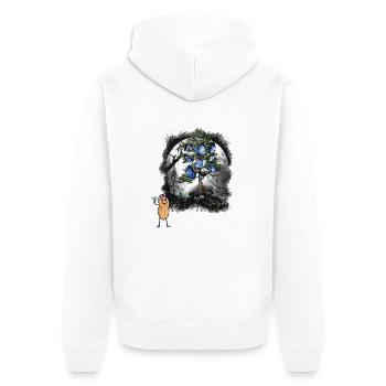 Peanut Spring Snowdrop Flowers Forest Nature - Unisex Premium Organic Zip Hoodie - white - Back - Thijin (182cm)