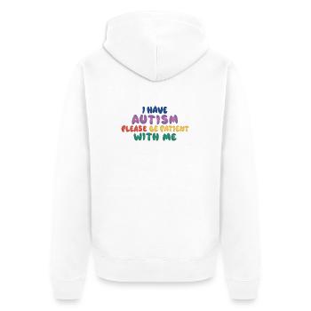 Autism Awareness Please be patient with - Unisex Premium Organic Zip Hoodie - white - Back - Thijin (182cm)