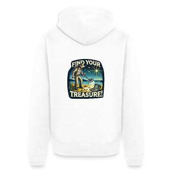 METALLDETEKTOREN - Unisex Premium Bio Zip Hoodie - Weiß - Hinten - Thijin (182cm)