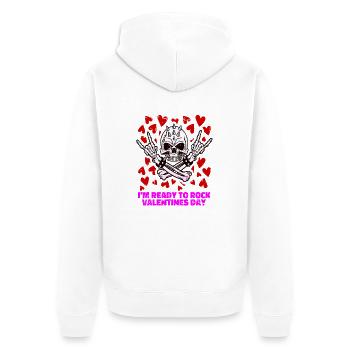 xoxo love you amore Blumen Frauen Valentinstag 14 - Unisex Premium Bio Zip Hoodie - Weiß - Hinten - Thijin (182cm)