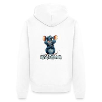 Funny Rat With Saying, Yuck, People - Unisex Premium Organic Zip Hoodie - white - Back - Thijin (182cm)