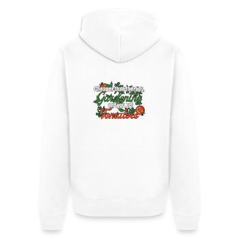 Gardening Therapy Tomato Lovers Gardening Therapy - Unisex Premium Organic Zip Hoodie - white - Back - Thijin (182cm)