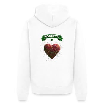 Konfetti Fasching Karneval Spaß Design - Unisex Premium Bio Zip Hoodie - Weiß - Hinten - Thijin (182cm)