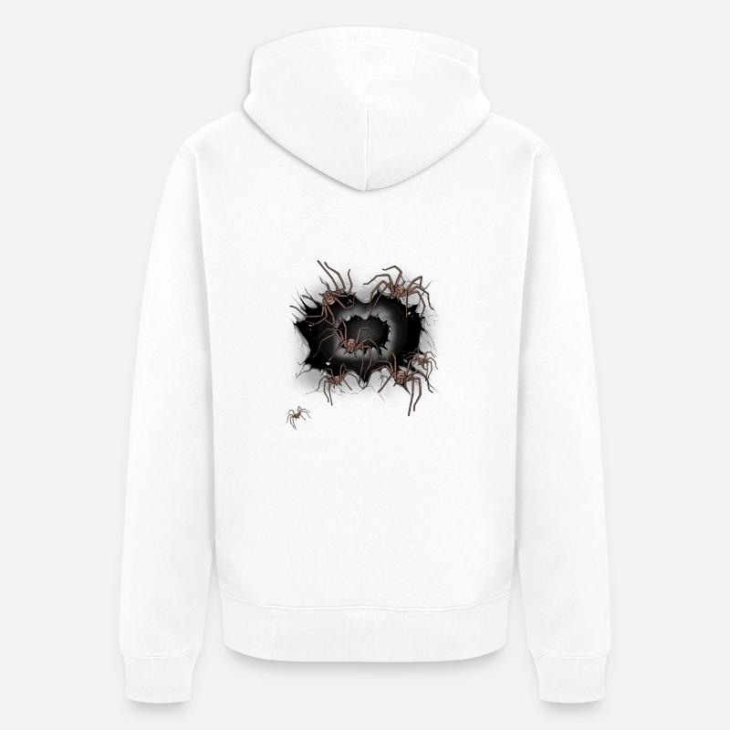 araignées araignées Halloween - Veste à capuche bio Premium Unisexe - blanc