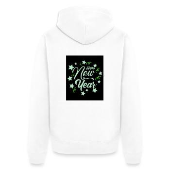 Nouvel An 7 - Veste à capuche bio Premium Unisexe - blanc - Dos - Thijin (182cm)