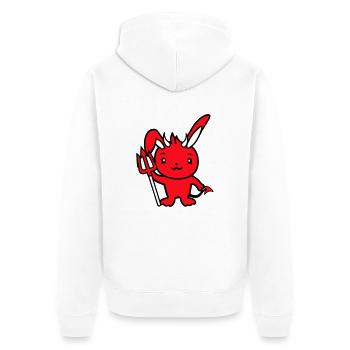 Bunny Devil Démon Mal Satan Enfer Trident Costume - Veste à capuche bio Premium Unisexe - blanc - Dos - Thijin (182cm)
