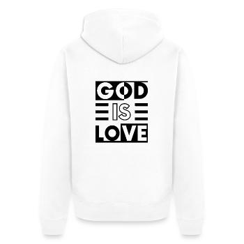 Gott ist Liebe - Unisex Premium Bio Zip Hoodie - Weiß - Hinten - Thijin (182cm)