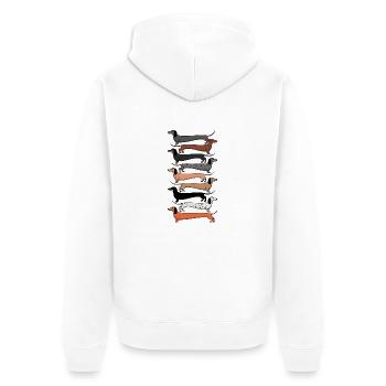 Variété de teckel polyvalente pour les amoureux des chiens - Veste à capuche bio Premium Unisexe - blanc - Dos - Thijin (182cm)